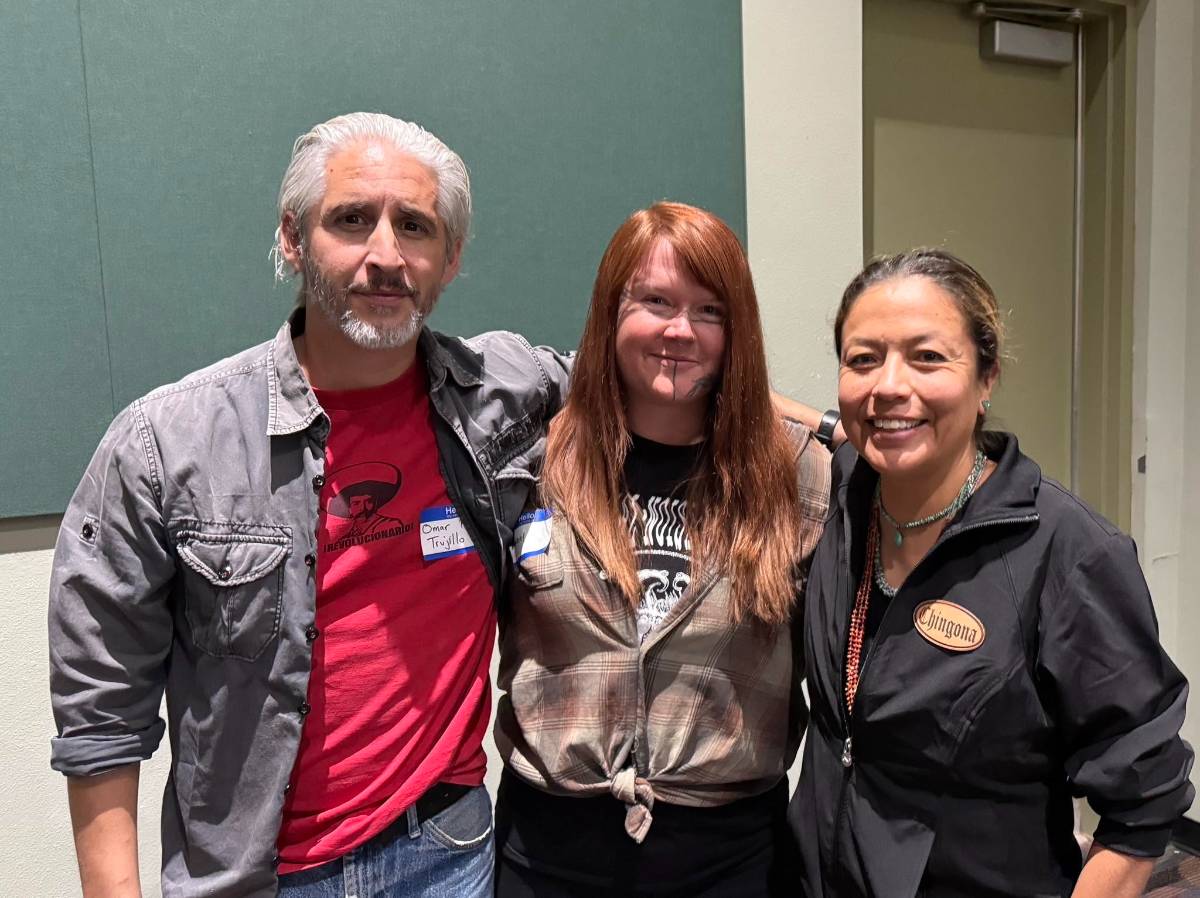 A screenwriting class at Northern helped Hayward transform her idea into an attention-getting script  ESPAÑOLA, N.M. — Northern New Mexico College is proud to announce that film student Dawniel Hayward has won 2nd place in the Screenwriters Conference 2026 Pitch Competition on June 7, 2026. Hayward’s winning pitch earned a $350 cash prize and attracted the attention of a major film producer. The first-place winner, Omar Paz Trujillo, is also a filmmaker from Española.   The pitch competition was open to all participants of the Screenwriters Conference, which was organized by the Stagecoach Foundation and the Institute of American Indian Arts (IAIA) and presented by the New Mexico Film Office. The organizers describe the conference as “a creative crucible designed to push your craft further.”   Hayward was inspired by hearing advice from some of the industry’s top screenwriters, including some from her favorite shows, like “Star Trek: The Next Generation” and “Reservation Dogs.” She learned about the importance of the script’s first page and different pitching techniques, which she found useful in preparing her own pitch. One of the highlights for Hayward was teaming up for three hours with a group of people in a mock writers’ room.   “I was pretty starstruck, honestly, by the whole event,” Hayward said.   Hayward’s pitch was for a TV show titled “Bent Rails: A Punk Odyssey,” inspired by Hayward’s own 10-year journey as a traveling musician who hopped freight trains all over the country. Her lead characters are Kindred, a gutter punk who hops a train that is swallowed by a time portal, and Lily, a teen Chicana artist from Northern New Mexico who is fleeing an unbearable home life and searching for belonging. These two strangers are linked across space and time and by a graffiti tag that keeps appearing in the liminal spaces they travel through – HIRAETH, which is a Welsh word meaning a longing for a home that doesn’t exist, or that you cannot access.  The written pitch closes with “This is a show with a queer heart and an anarchist pulse – honoring generations of misfits, drifters, and revolutionaries. It is a story of survival, belonging, and identity – set against a backdrop of late-stage capitalism and a country haunted by its own history. It poses the question: what if those who have been pushed to the margins of society were actually the most capable of changing our current timeline, of reshaping our future?”  Hayward grabbed the judges’ attention by starting with her own story. She told them “I spent my 20s homeless, living out of a backpack, busking, hitchhiking and train-hopping around the country – and what I learned is that when you live a life untethered to society’s normal structures, and you pair that with complex PTSD and a crippling drug problem, you develop a weird relationship with time. You realize time doesn’t always move in a straight line. It buckles, it bleeds, and if you’re pushed far enough, it can break.”  Giving her pitch was intimidating, but Hayward appreciated the opportunity.   “It was great, because that's half of screenwriting, just being able to pitch your idea effectively, because there's a million scripts out there and nobody has time to read them all. So your pitch is your entry ticket to anyone even looking at your script,” Hayward said. “I was realIy surprised to find out that I was a finalist, and then I was pretty terrified to have to present my pitch to a huge room of people, including a bunch of screenwriters and producers in the industry. Then I was even more surprised to take second place.”  Hayward’s pitch was effective. Afterward, some of the producers who heard it told her they got choked up during her presentation.  “It really hit them in an emotional center, and I'm like, that's my superpower,” Hayward said. “I have this story that I really need to tell, and I just need to have faith in that.”  The idea for the series came to Hayward eight or nine years ago, but she credits her screenwriting class with Film & Digital Media Arts (FDMA) Associate Professor David Lindblom with helping her bring the idea to fruition. Hayward is pursuing a Bachelor of Integrated Studies in Media and Art at Northern.   “I never anticipated that just by taking a screenwriting class at college, this would happen. Honestly, I think so many people have a really good idea, but it never gets written,” Hayward said. “In the class, I had to finish things by a deadline, learn formulaic writing, and abide by industry standards. I’m used to writing prose, and being poetic and descriptive, and you can't do that in screenwriting. It's all about telling a visual story in concise language, it’s not a novel. My professor, David Lindblom, gave me the tools to transform this huge idea into a screenplay.”  At the end of the conference, a major producer approached Hayward to schedule a meeting with her.   “I’m actually getting the opportunity to talk directly with someone who helped produce the whole “Pirates of the Caribbean” franchise and the “Avatar” franchise. I’m like, wow, that's a real producer,” Hayward said. “I don't know how common it is for someone with their first script to immediately get it produced, but it did get me a conversation and a foot in the door. My dream job would be working in a TV writer's room. That would be amazing. Then maybe in a few years, after I've built some more reputation, they'd be like, ‘Hey, I'm interested in that TV pilot you wrote a while ago.’”  Hayward is still absorbing the impact of the experience and looking forward to her meeting with the producer. She said, “It's amazing. It's a tricky industry to find your way into. I feel like I kind of pushed through that threshold a little bit, and that feels reaFrom left: Omar Paz Trujillo, 1st place winner of the Pitch Competition, 2nd place winner Dawniel Hayward and DezBaa’, Northern alumna and adjunct faculty